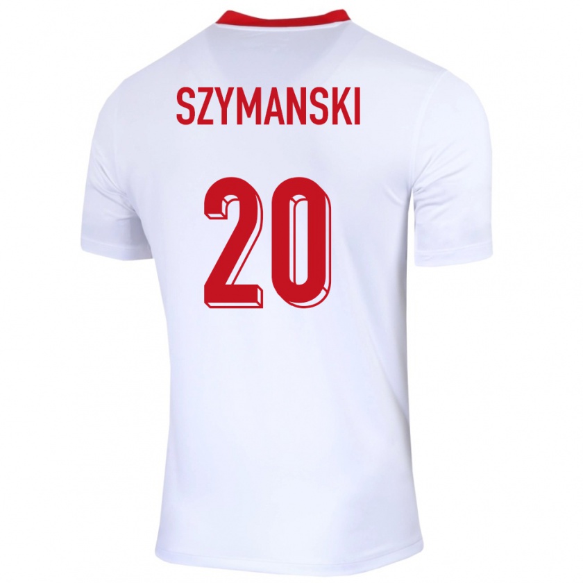 Kandiny Herren Polen Sebastian Szymanski #20 Weiß Heimtrikot Trikot 24-26 T-Shirt