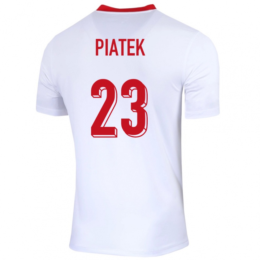 Kandiny Herren Polen Krzysztof Piatek #23 Weiß Heimtrikot Trikot 24-26 T-Shirt