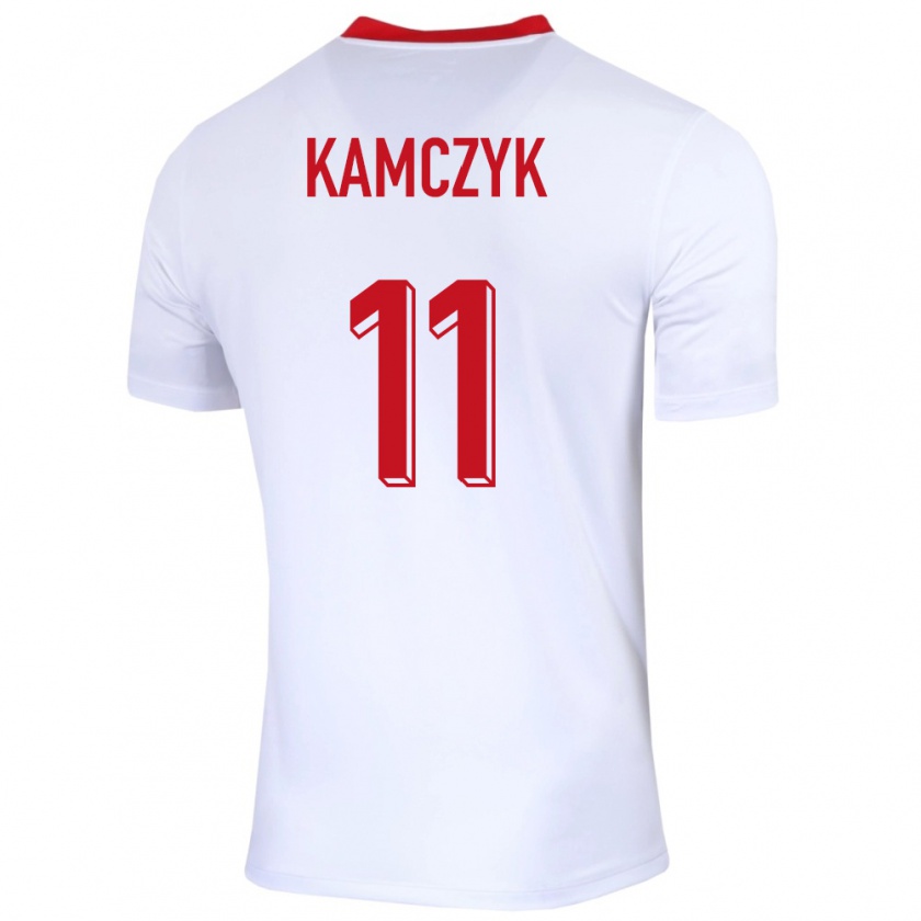 Kandiny Herren Polen Ewelina Kamczyk #11 Weiß Heimtrikot Trikot 24-26 T-Shirt