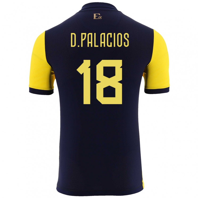 Kandiny Herren Ecuador Diego Palacios #18 Gelb Heimtrikot Trikot 24-26 T-Shirt