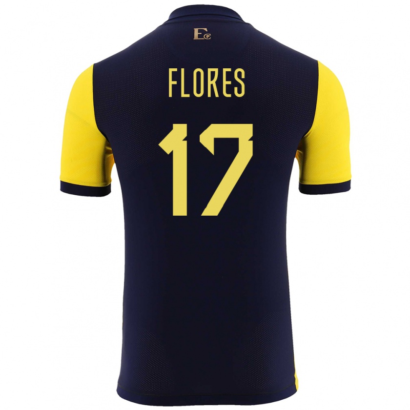 Kandiny Herren Ecuador Karen Flores #17 Gelb Heimtrikot Trikot 24-26 T-Shirt