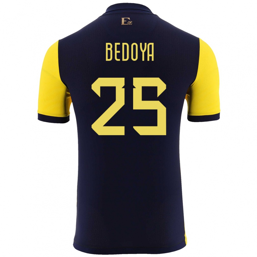 Kandiny Herren Ecuador Jaydah Bedoya #25 Gelb Heimtrikot Trikot 24-26 T-Shirt