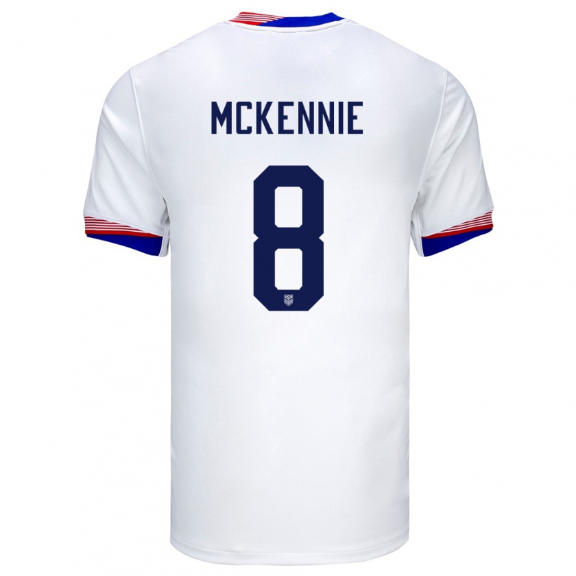 Kandiny Herren Vereinigte Staaten Weston Mckennie #8 Weiß Heimtrikot Trikot 24-26 T-Shirt