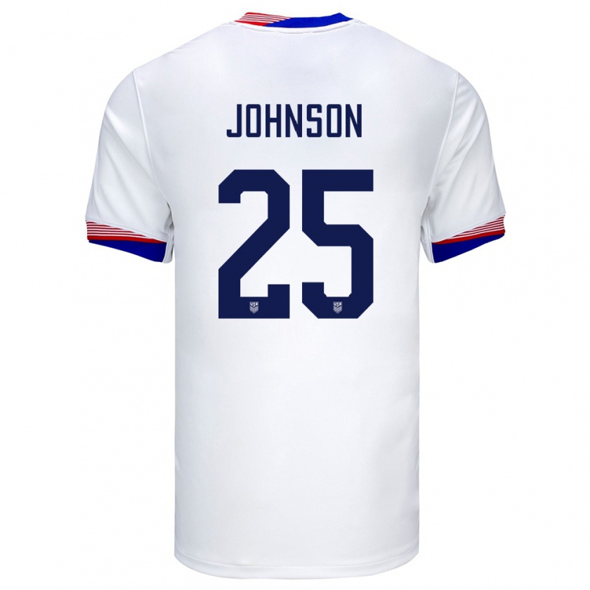 Kandiny Herren Vereinigte Staaten Sean Johnson #25 Weiß Heimtrikot Trikot 24-26 T-Shirt