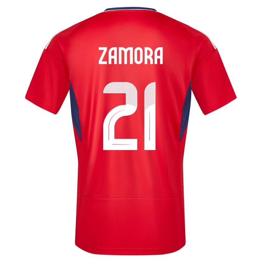 Kandiny Herren Costa Rica Alvaro Zamora #21 Rot Heimtrikot Trikot 24-26 T-Shirt