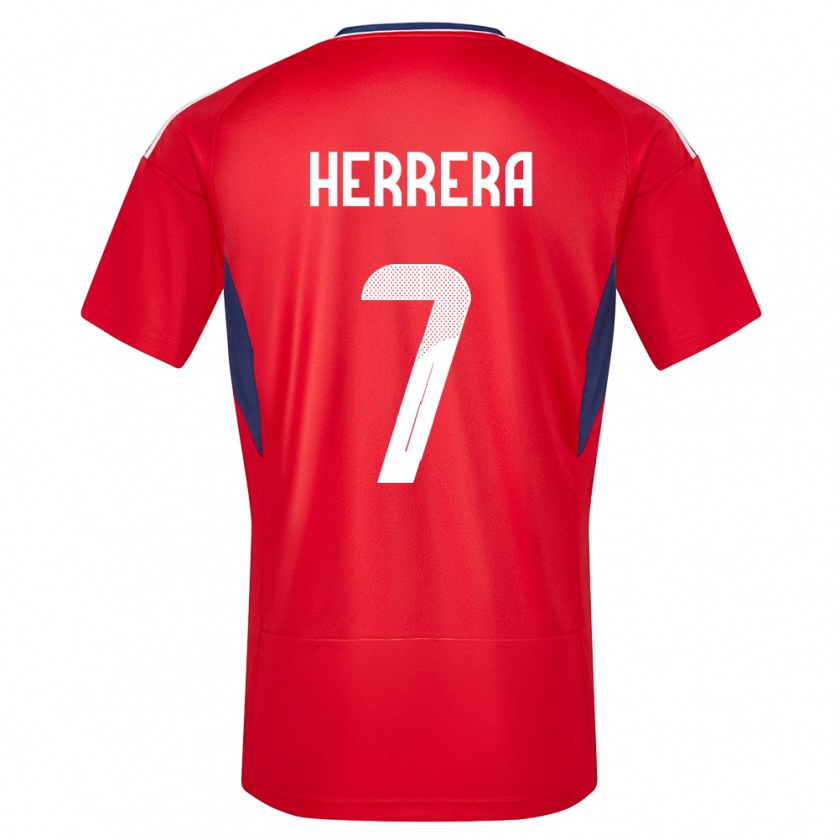 Kandiny Herren Costa Rica Melissa Herrera #7 Rot Heimtrikot Trikot 24-26 T-Shirt