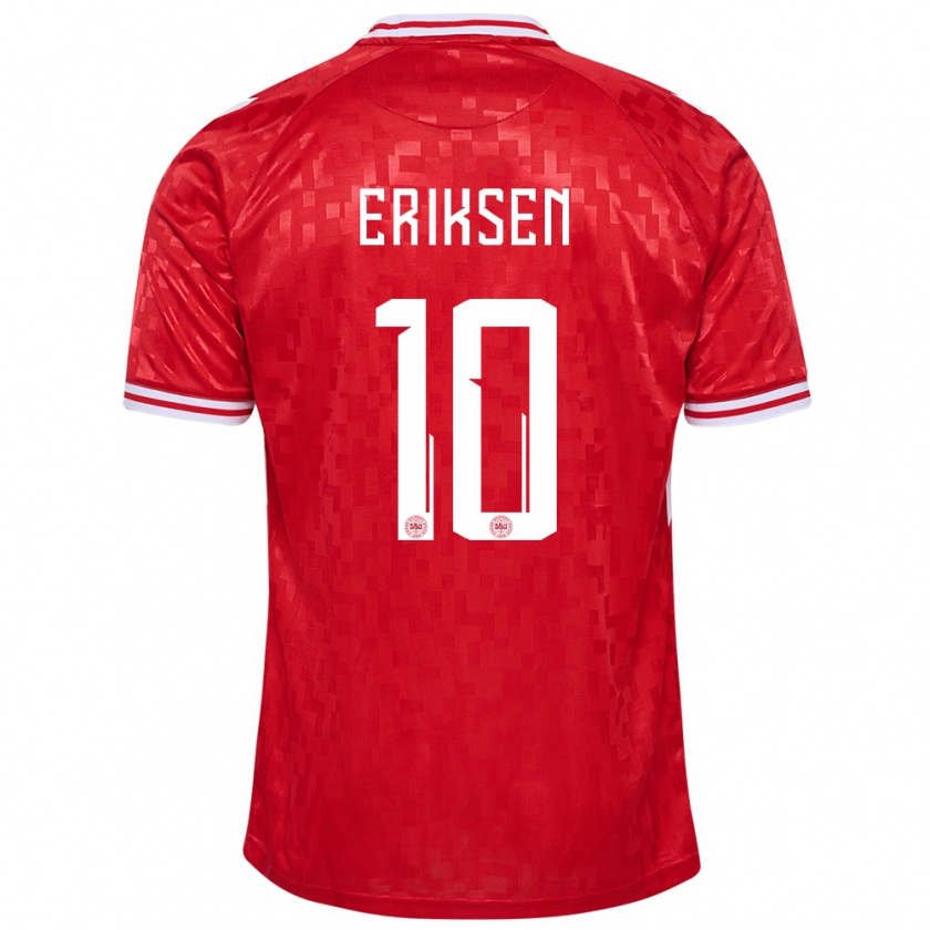 Kandiny Herren Dänemark Christian Eriksen #10 Rot Heimtrikot Trikot 24-26 T-Shirt