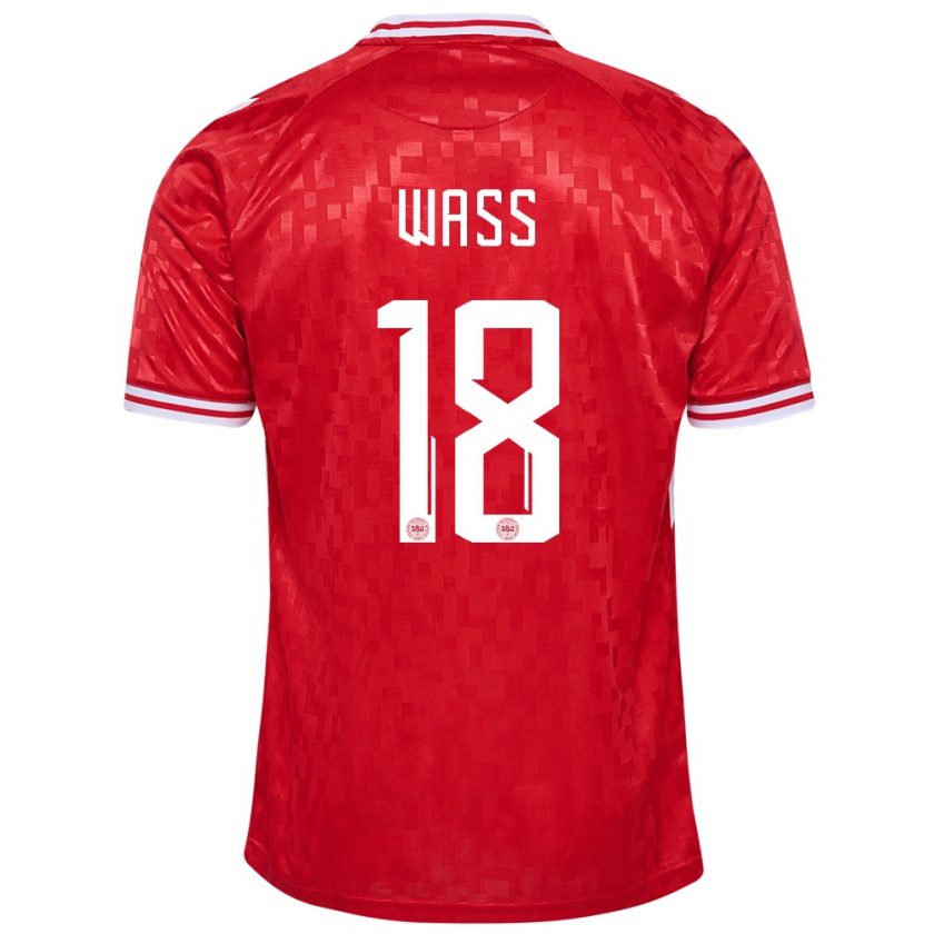 Kandiny Herren Dänemark Daniel Wass #18 Rot Heimtrikot Trikot 24-26 T-Shirt