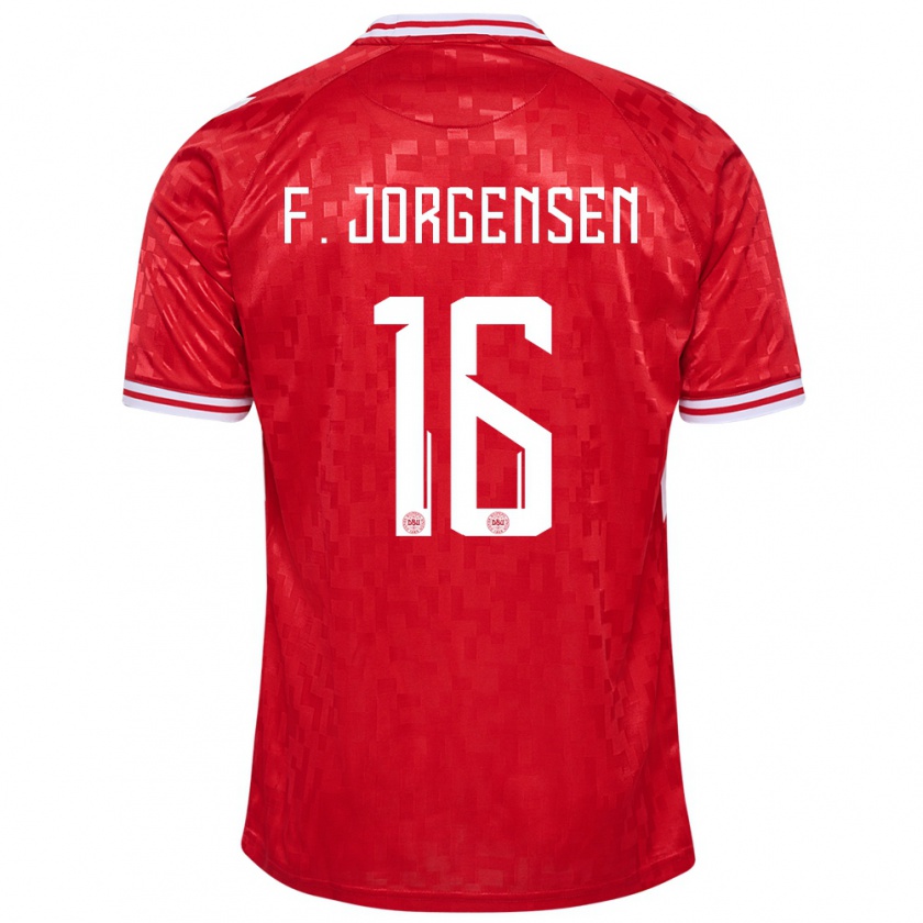 Kandiny Herren Dänemark Filip Jorgensen #16 Rot Heimtrikot Trikot 24-26 T-Shirt