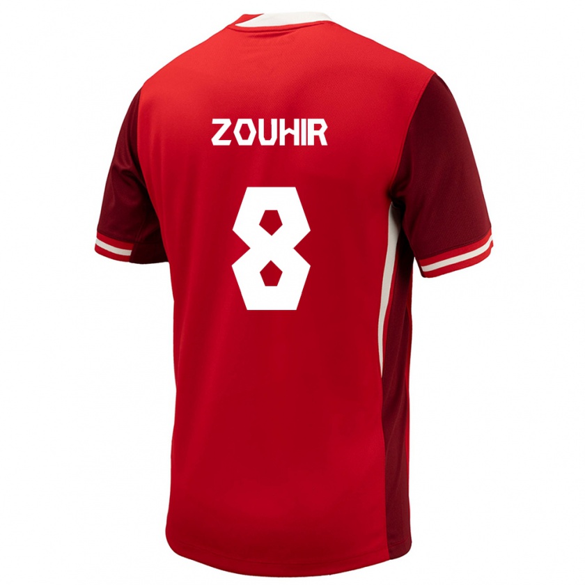 Kandiny Herren Kanada Rida Zouhir #8 Rot Heimtrikot Trikot 24-26 T-Shirt