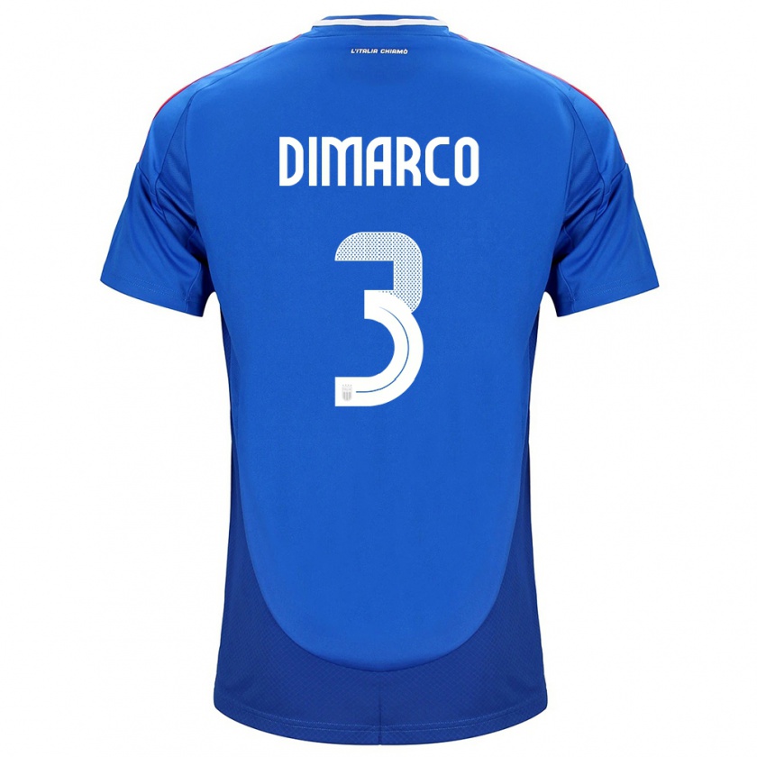 Kandiny Herren Italien Federico Dimarco #3 Blau Heimtrikot Trikot 24-26 T-Shirt