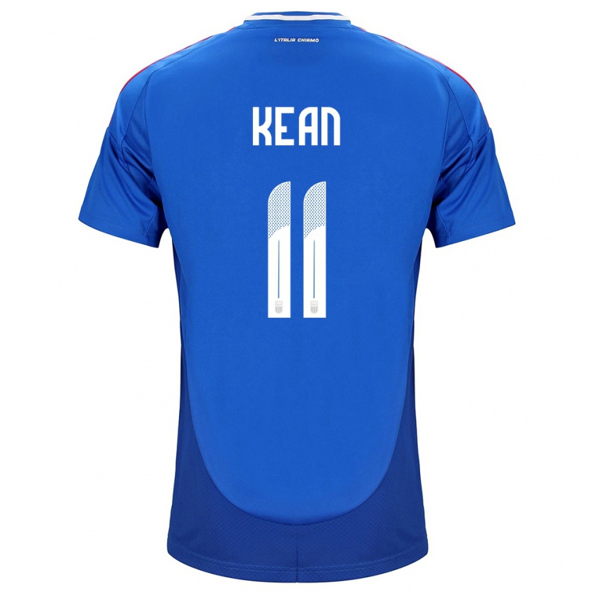 Kandiny Herren Italien Moise Kean #11 Blau Heimtrikot Trikot 24-26 T-Shirt