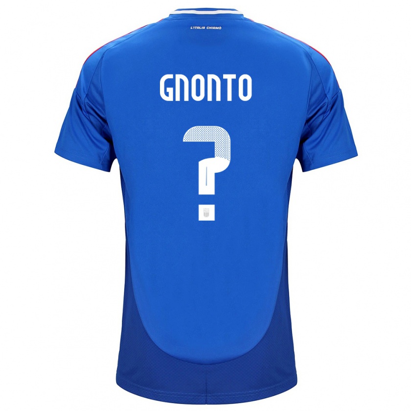 Kandiny Herren Italien Wilfried Gnonto #0 Blau Heimtrikot Trikot 24-26 T-Shirt