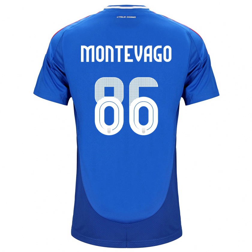 Kandiny Herren Italien Daniele Montevago #86 Blau Heimtrikot Trikot 24-26 T-Shirt