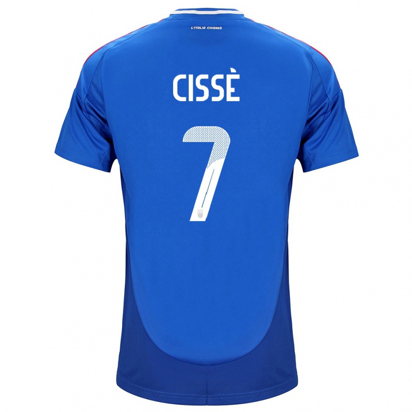 Kandiny Herren Italien Alphadjo Cissè #7 Blau Heimtrikot Trikot 24-26 T-Shirt