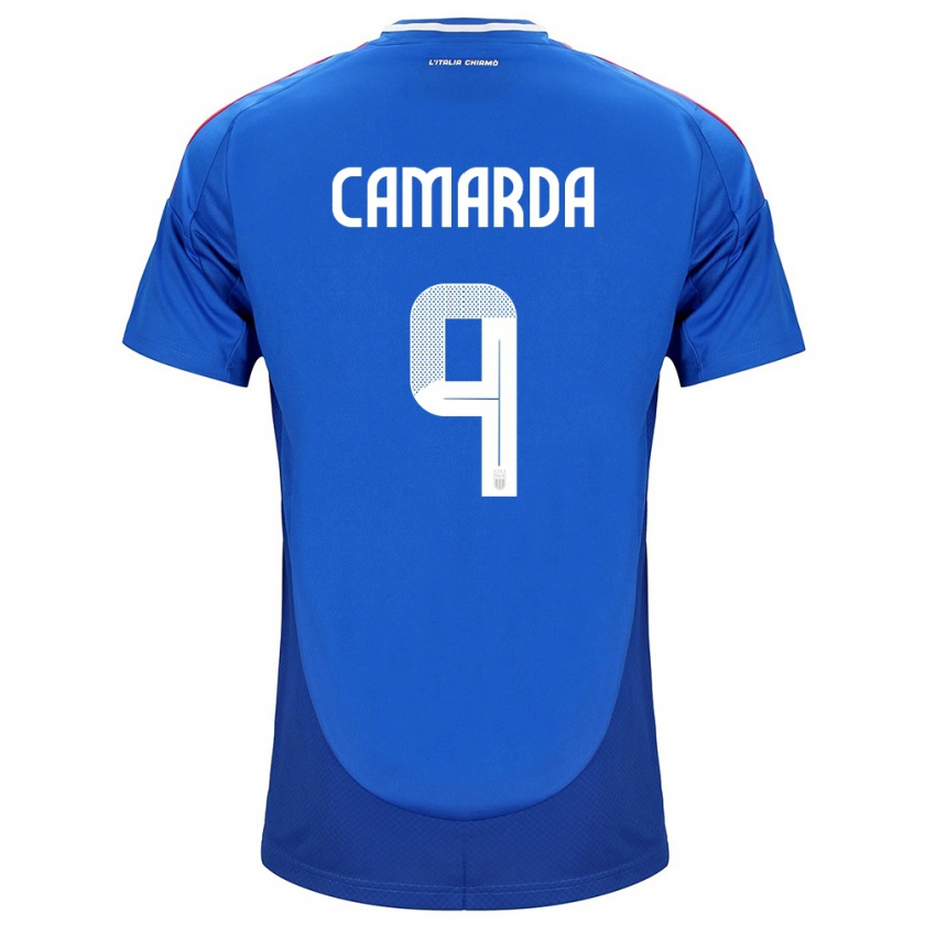 Kandiny Herren Italien Francesco Camarda #9 Blau Heimtrikot Trikot 24-26 T-Shirt