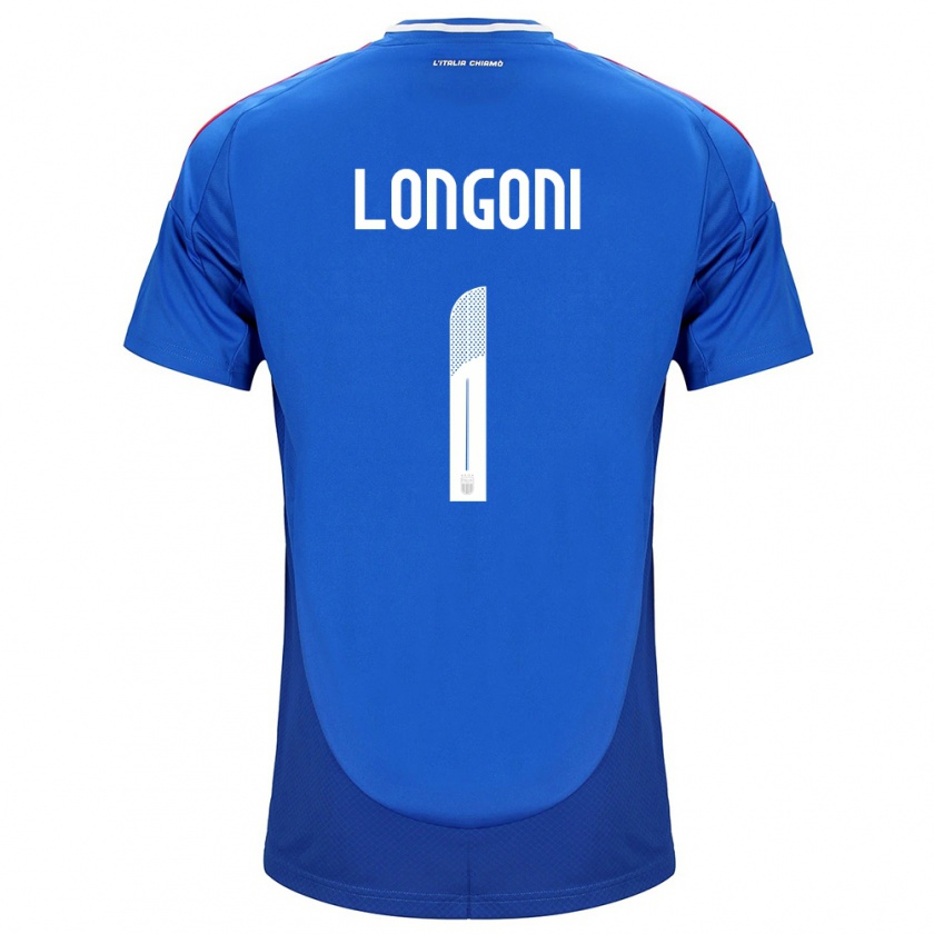 Kandiny Herren Italien Alessandro Longoni #1 Blau Heimtrikot Trikot 24-26 T-Shirt