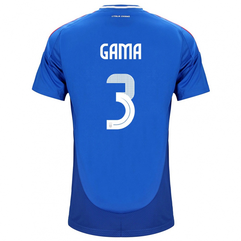 Kandiny Herren Italien Sara Gama #3 Blau Heimtrikot Trikot 24-26 T-Shirt