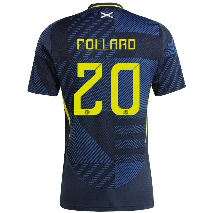 Kandiny Herren Schottland Lancelot Pollard #20 Dunkelblau Heimtrikot Trikot 24-26 T-Shirt