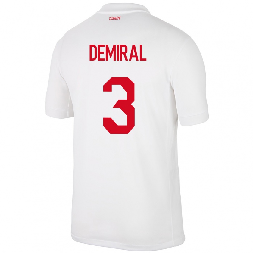 Kandiny Herren Türkei Merih Demiral #3 Weiß Heimtrikot Trikot 24-26 T-Shirt