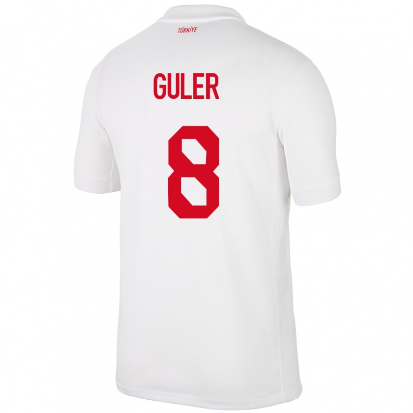 Kandiny Herren Türkei Arda Güler #8 Weiß Heimtrikot Trikot 24-26 T-Shirt