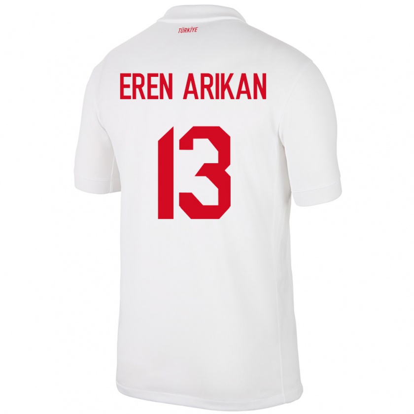 Kandiny Herren Türkei Muhammed Eren Arıkan #13 Weiß Heimtrikot Trikot 24-26 T-Shirt