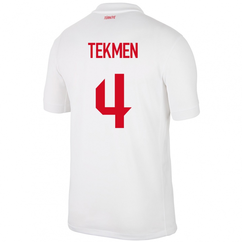 Kandiny Herren Türkei Ece Tekmen #4 Weiß Heimtrikot Trikot 24-26 T-Shirt