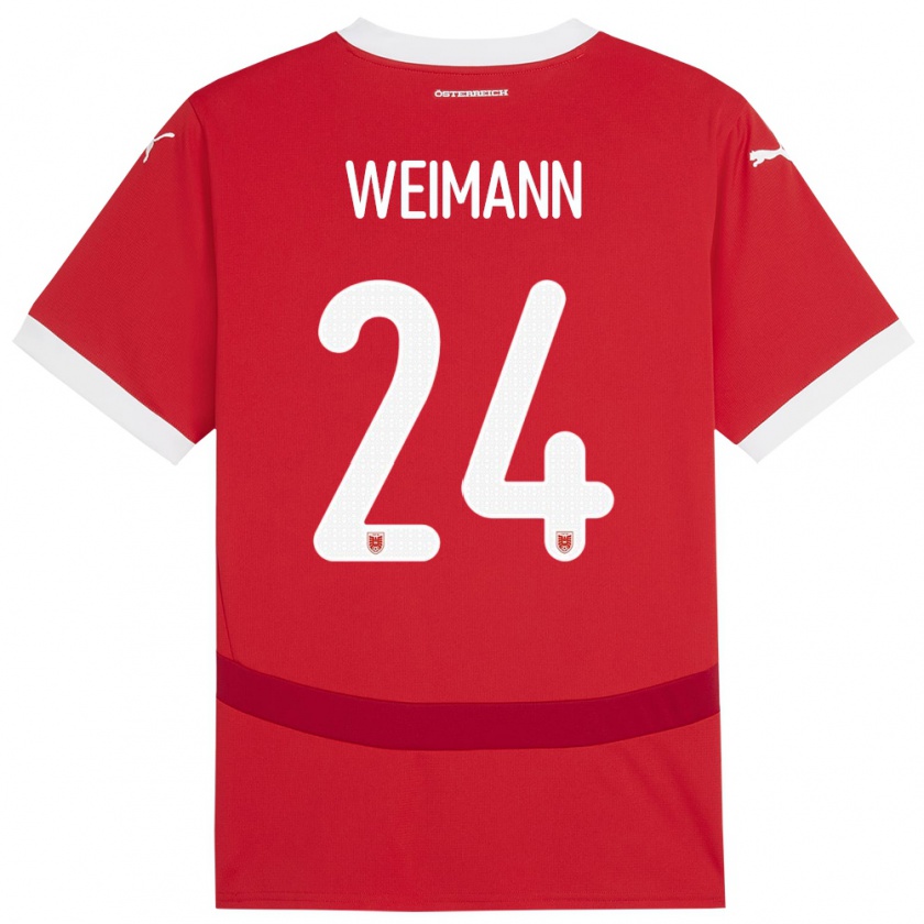 Kandiny Herren Österreich Andreas Weimann #24 Rot Heimtrikot Trikot 24-26 T-Shirt