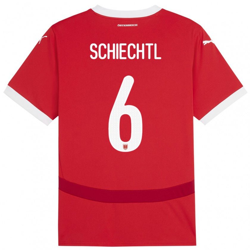 Kandiny Herren Österreich Katharina Schiechtl #6 Rot Heimtrikot Trikot 24-26 T-Shirt