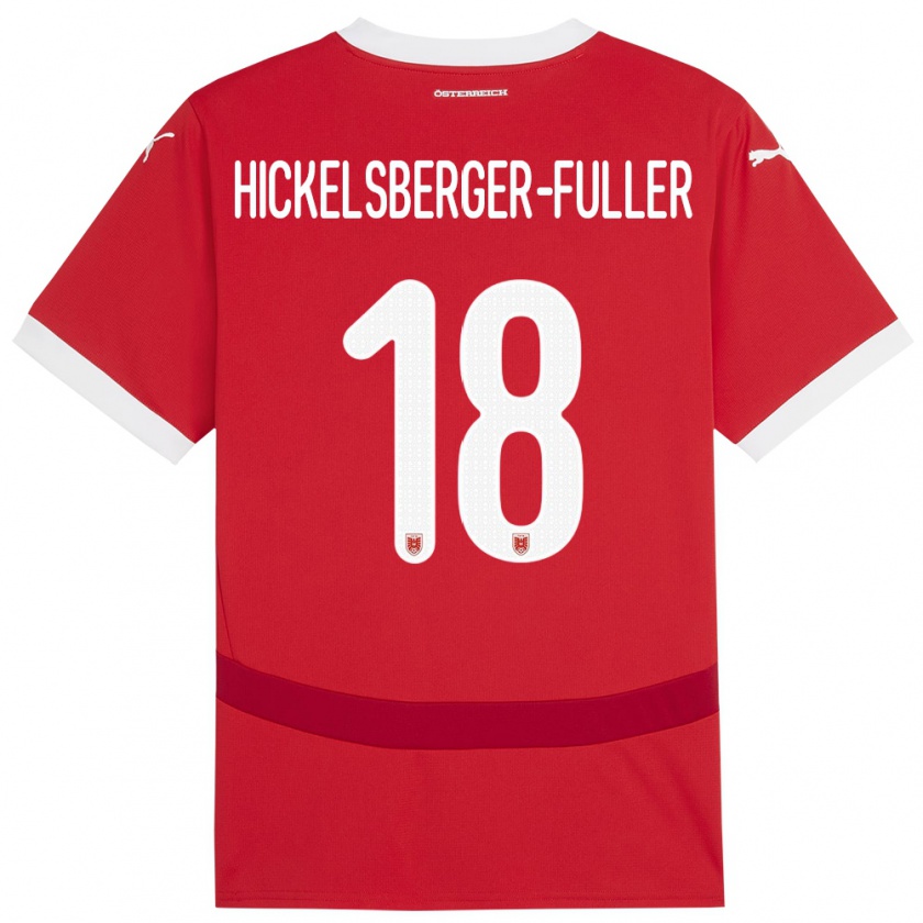 Kandiny Herren Österreich Julia Hickelsberger-Füller #18 Rot Heimtrikot Trikot 24-26 T-Shirt