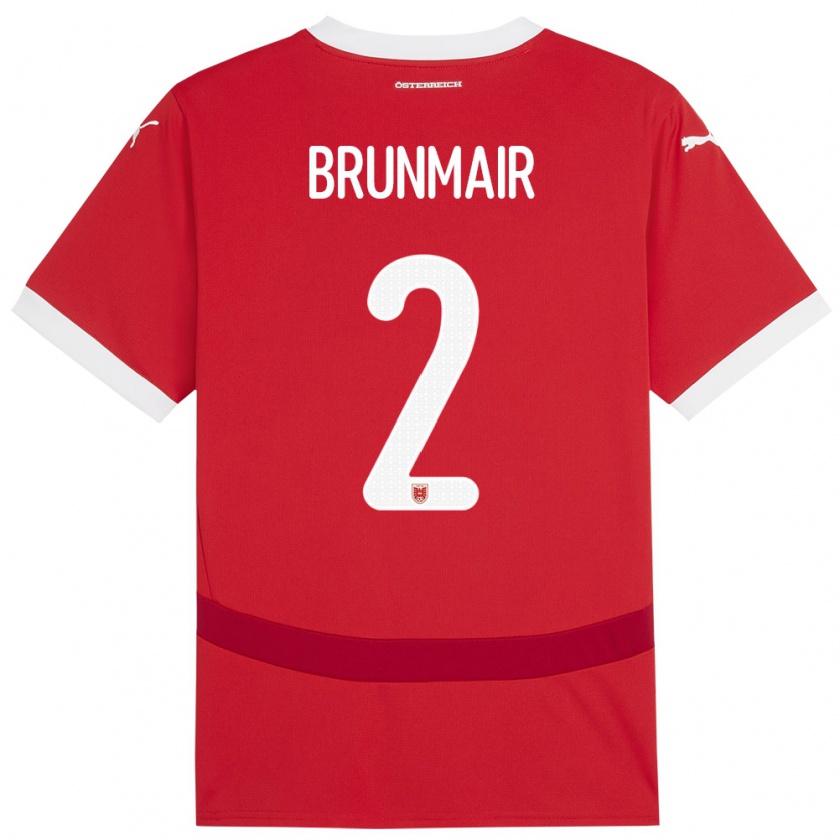 Kandiny Herren Österreich Livia Brunmair #2 Rot Heimtrikot Trikot 24-26 T-Shirt