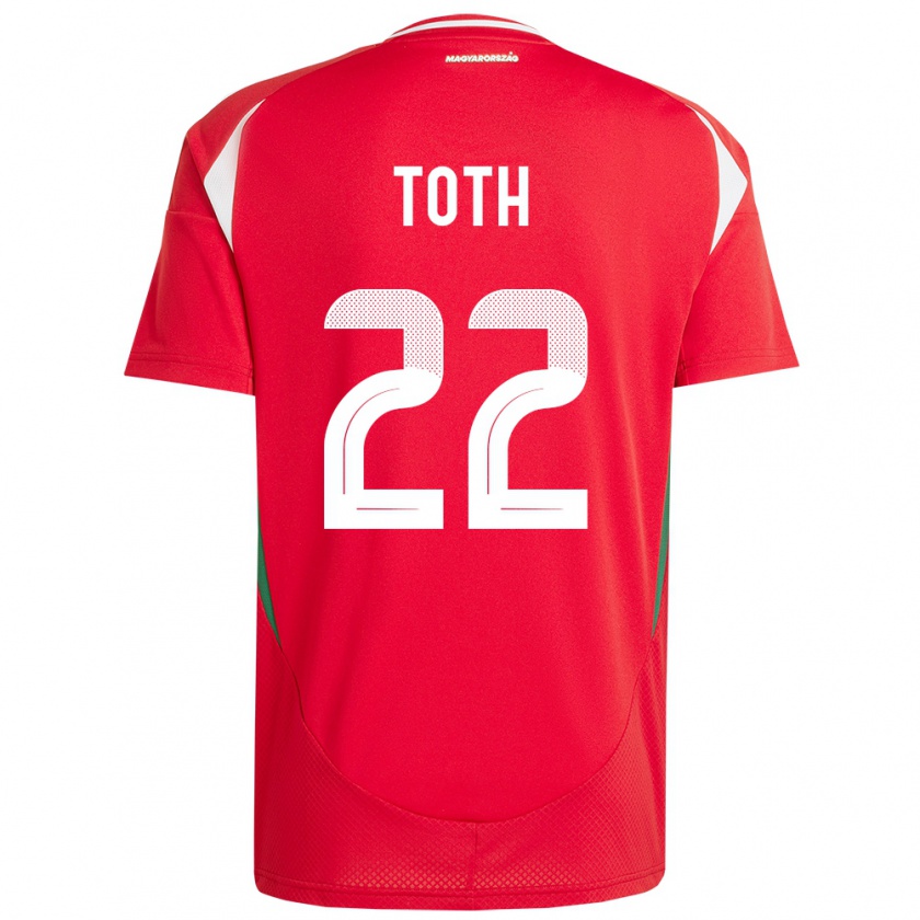 Kandiny Herren Ungarn Balázs Tóth #22 Rot Heimtrikot Trikot 24-26 T-Shirt