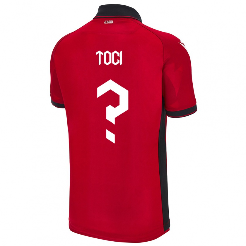 Kandiny Herren Albanien Eljon Toci #0 Rot Heimtrikot Trikot 24-26 T-Shirt