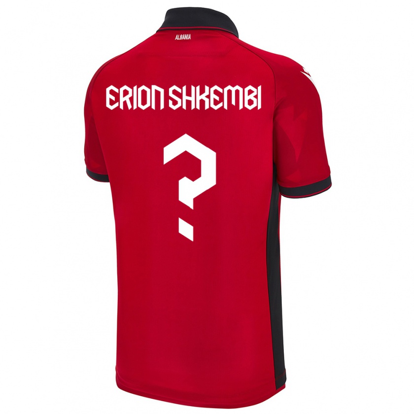 Kandiny Herren Albanien Erion Shkembi #0 Rot Heimtrikot Trikot 24-26 T-Shirt