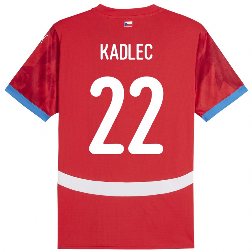 Kandiny Herren Tschechien Adam Kadlec #22 Rot Heimtrikot Trikot 24-26 T-Shirt