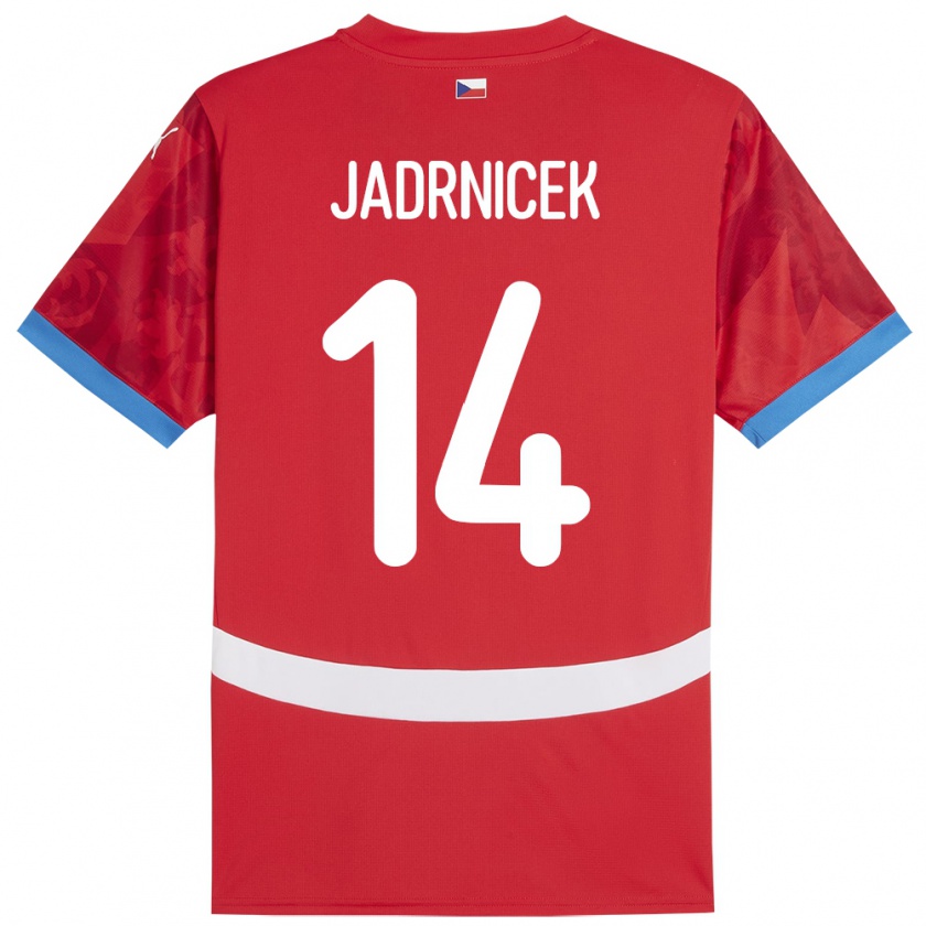 Kandiny Herren Tschechien Nikola Jadrnicek #14 Rot Heimtrikot Trikot 24-26 T-Shirt