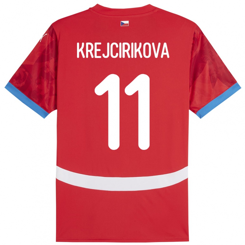 Kandiny Herren Tschechien Tereza Krejčiříková #11 Rot Heimtrikot Trikot 24-26 T-Shirt