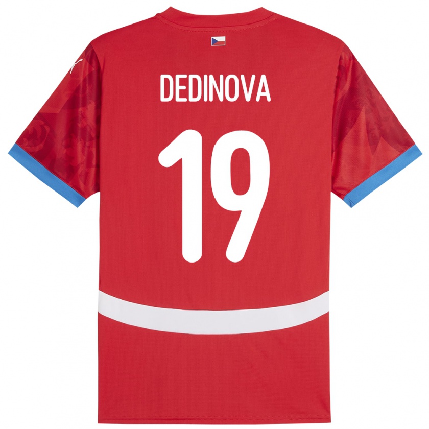 Kandiny Herren Tschechien Aneta Dědinová #19 Rot Heimtrikot Trikot 24-26 T-Shirt