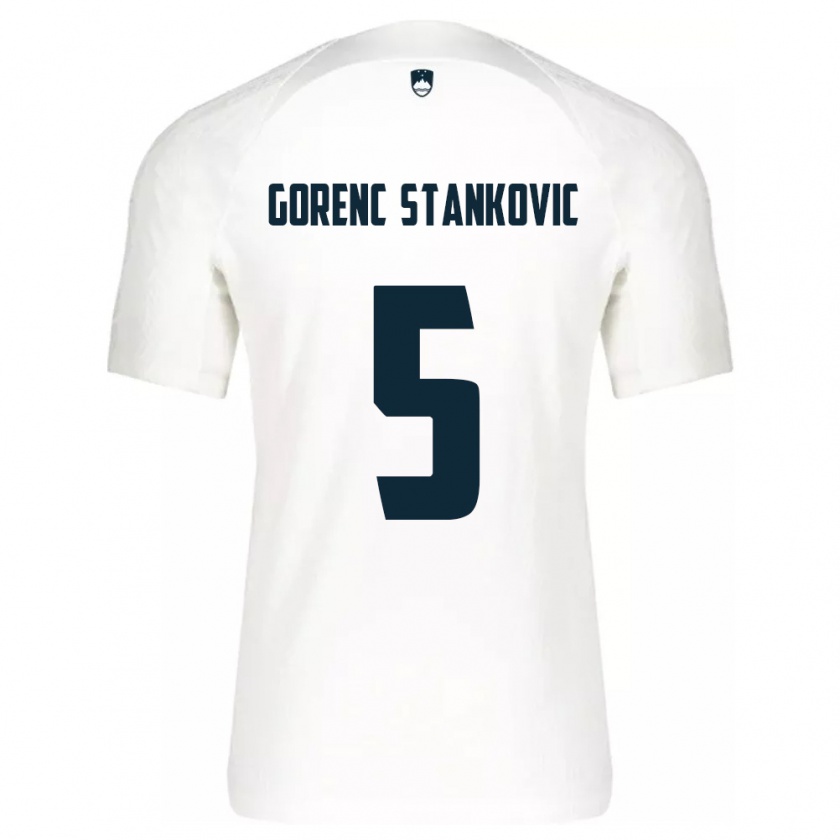 Kandiny Herren Slowenien Jon Gorenc Stankovic #5 Weiß Heimtrikot Trikot 24-26 T-Shirt