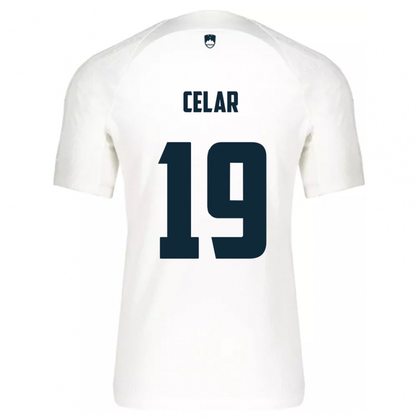 Kandiny Herren Slowenien Zan Celar #19 Weiß Heimtrikot Trikot 24-26 T-Shirt