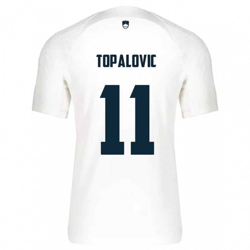 Kandiny Herren Slowenien Luka Topalovic #11 Weiß Heimtrikot Trikot 24-26 T-Shirt