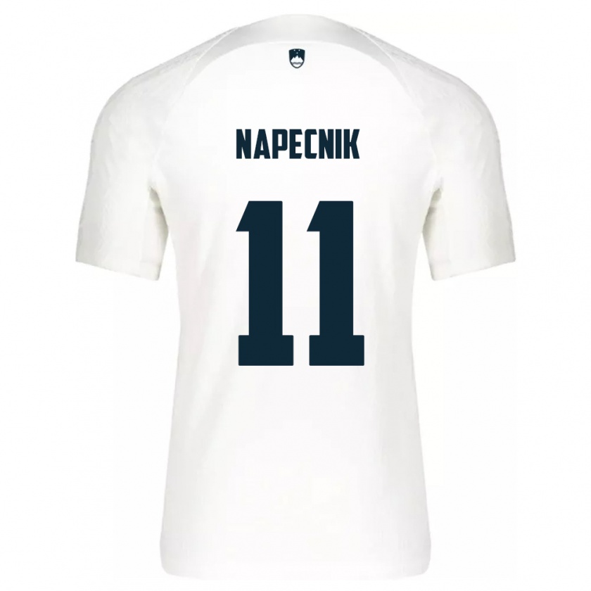 Kandiny Herren Slowenien Gal Napecnik #11 Weiß Heimtrikot Trikot 24-26 T-Shirt