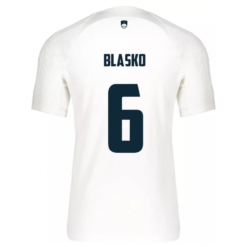 Kandiny Herren Slowenien Svit Blasko #6 Weiß Heimtrikot Trikot 24-26 T-Shirt