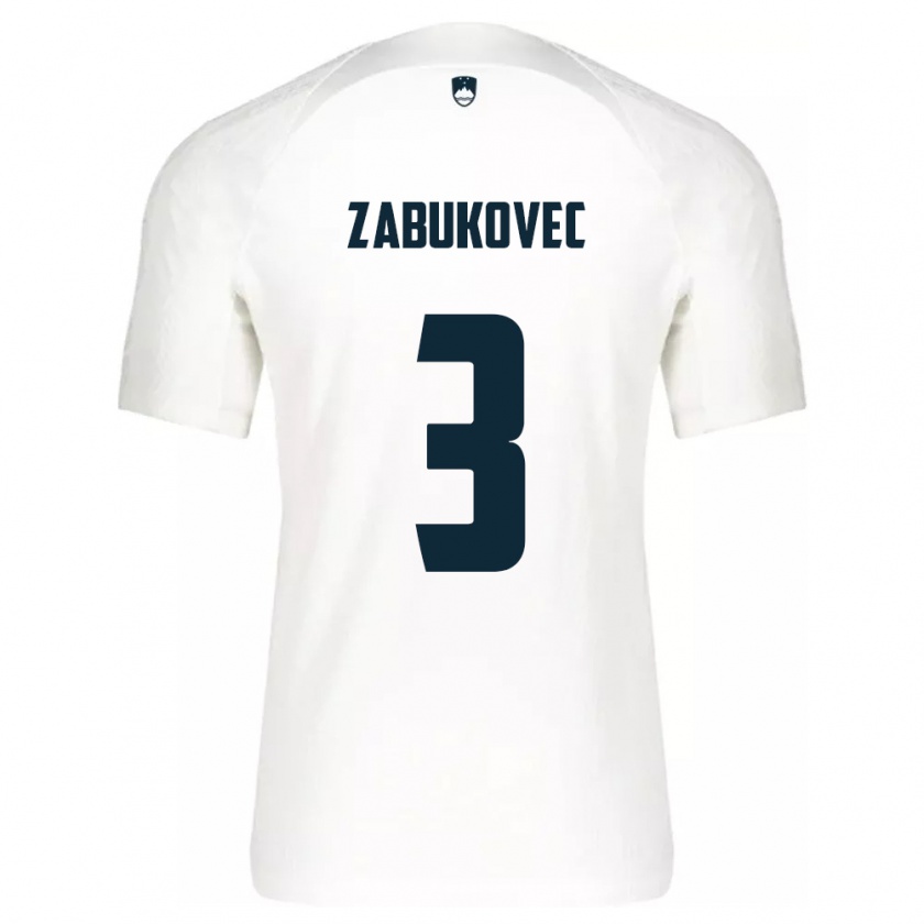 Kandiny Herren Slowenien Anze Zabukovec #3 Weiß Heimtrikot Trikot 24-26 T-Shirt