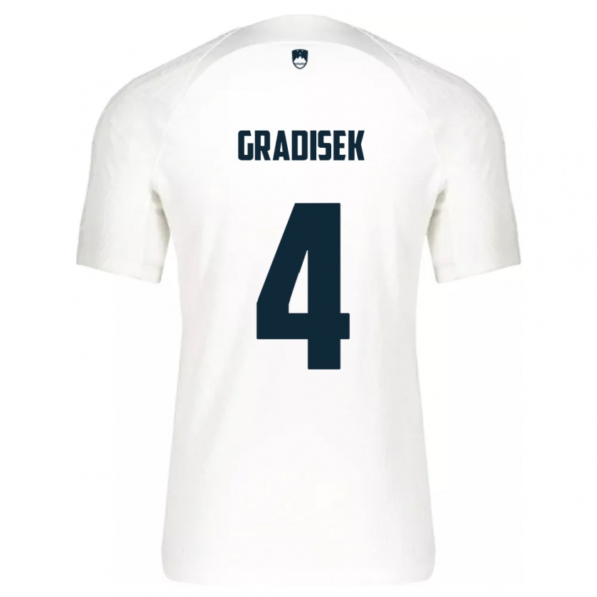 Kandiny Herren Slowenien Sara Gradišek #4 Weiß Heimtrikot Trikot 24-26 T-Shirt