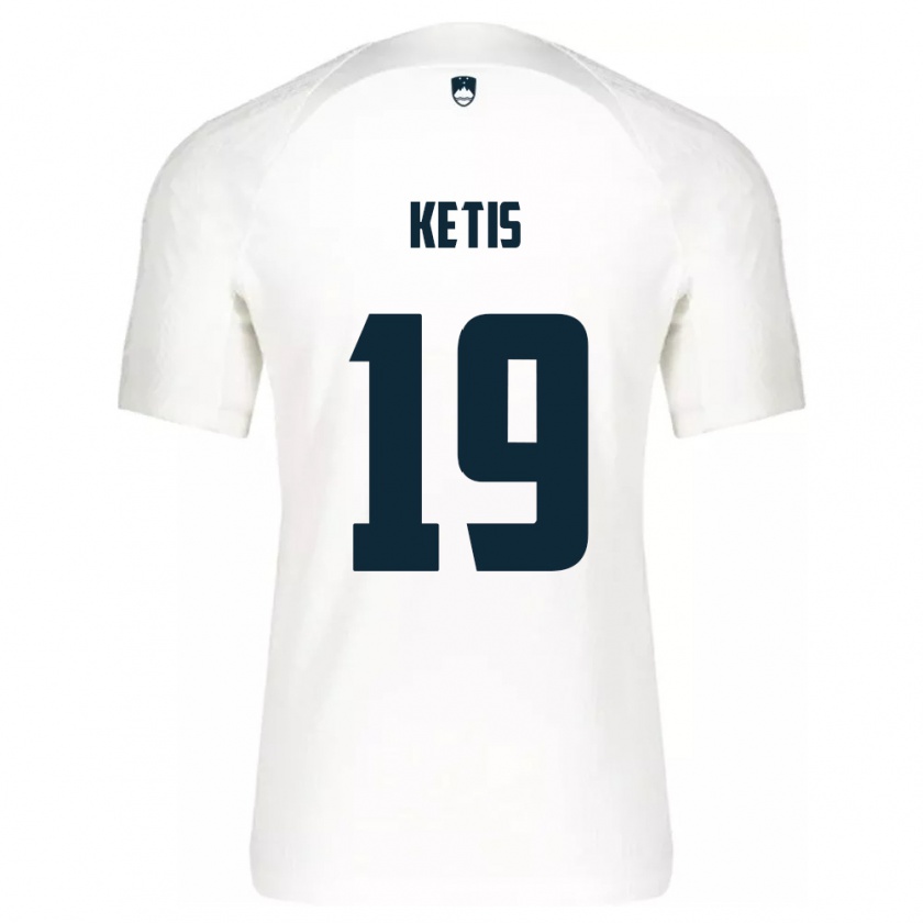 Kandiny Herren Slowenien Sara Ketiš #19 Weiß Heimtrikot Trikot 24-26 T-Shirt