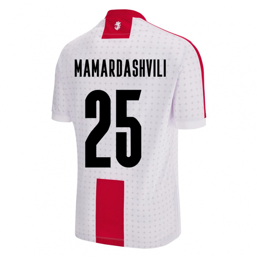 Kandiny Herren Georgien Giorgi Mamardashvili #25 Weiß Heimtrikot Trikot 24-26 T-Shirt