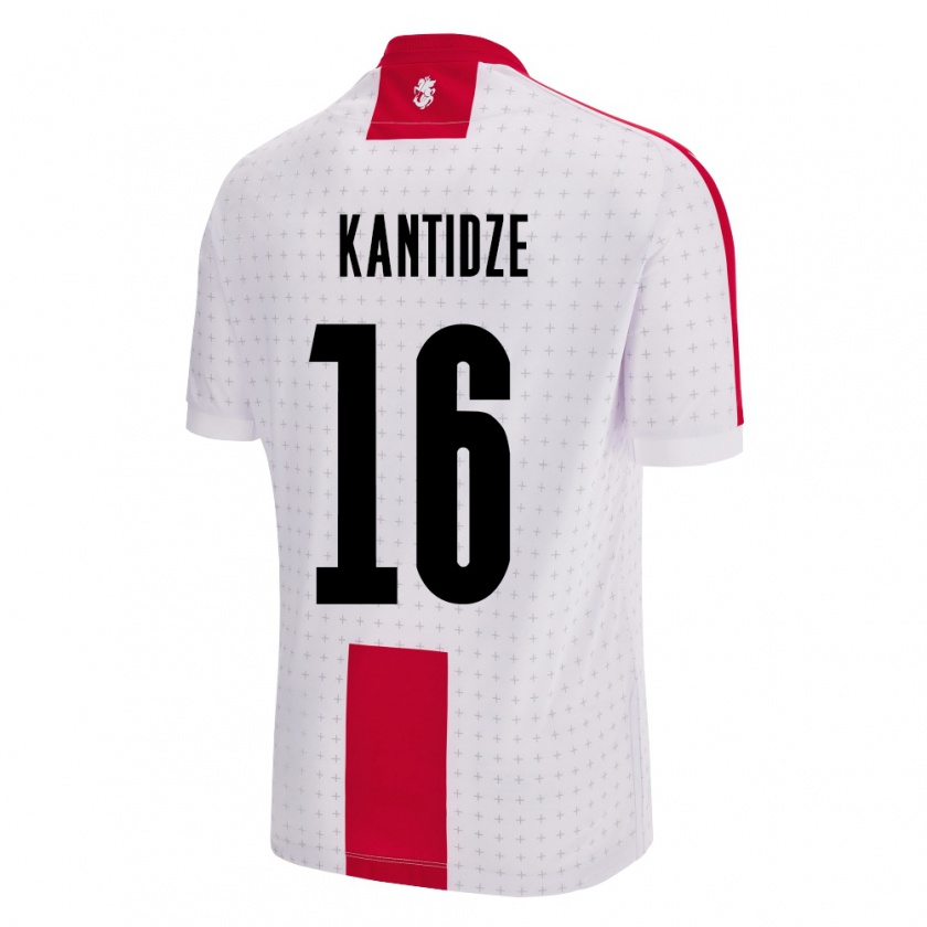 Kandiny Herren Georgien Nikoloz Kantidze #16 Weiß Heimtrikot Trikot 24-26 T-Shirt