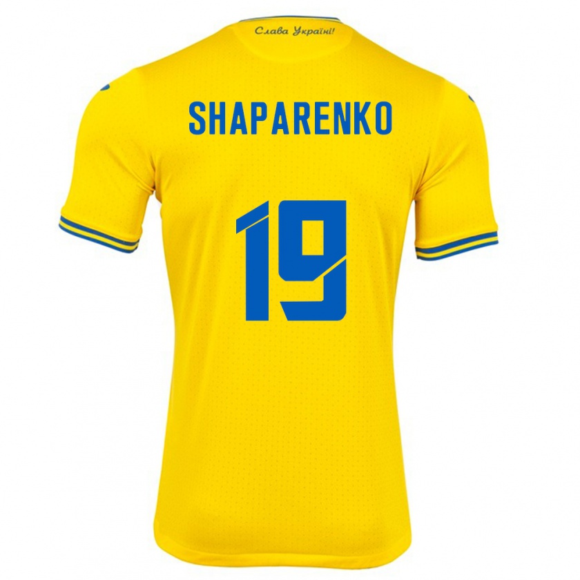 Kandiny Herren Ukraine Mykola Shaparenko #19 Gelb Heimtrikot Trikot 24-26 T-Shirt