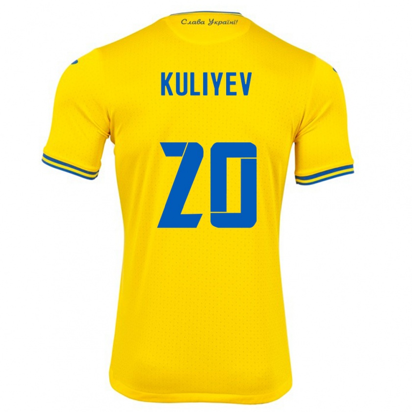 Kandiny Herren Ukraine Eldar Kuliyev #20 Gelb Heimtrikot Trikot 24-26 T-Shirt